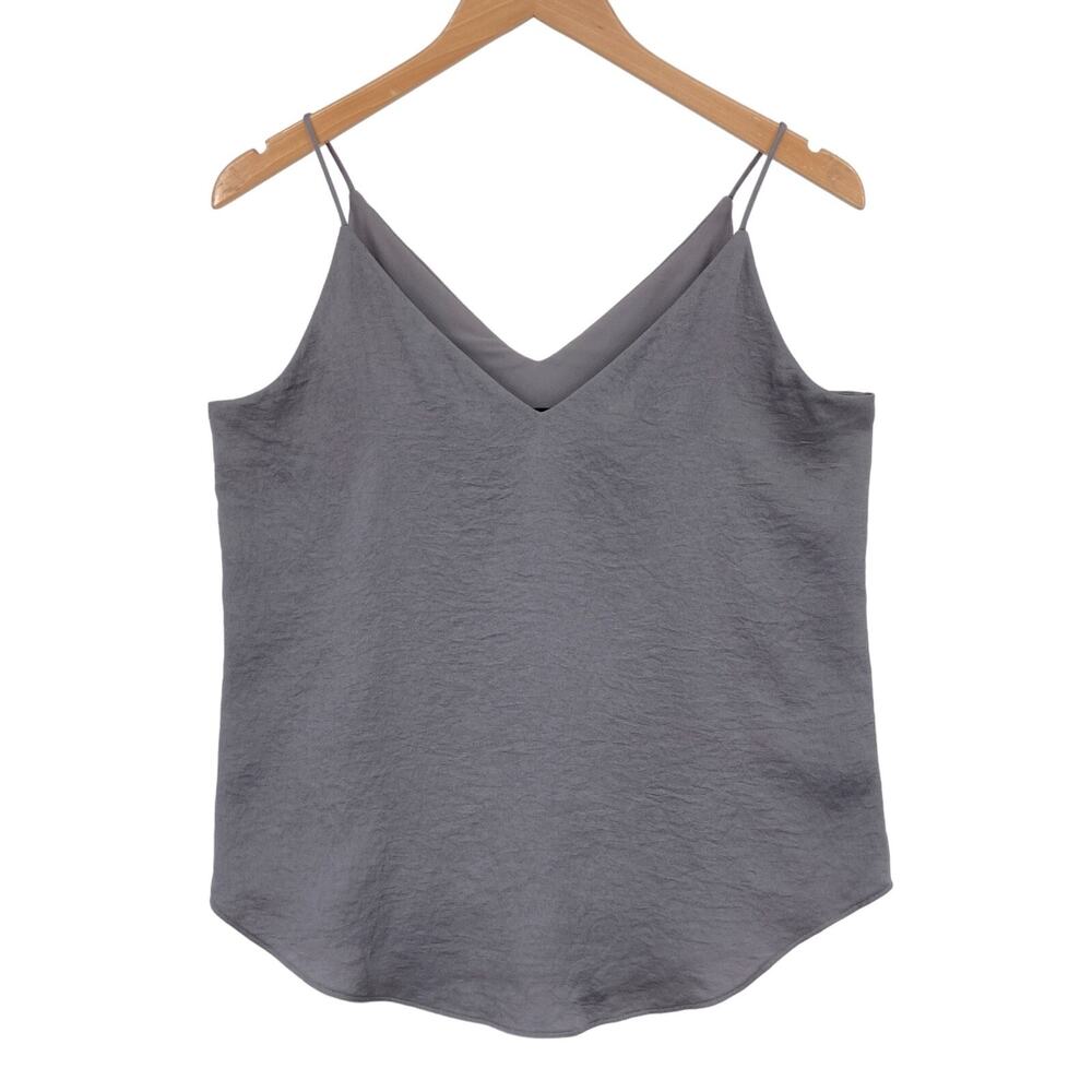 Express Camisole Top Womens Small Gray Solid V Neck Spaghetti Straps Lightweight